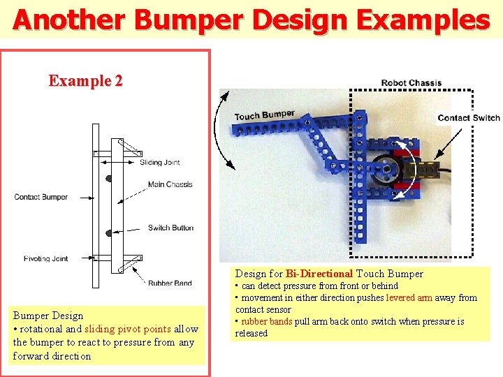 Another Bumper Design Examples Example 2 Design for Bi-Directional Touch Bumper Design • rotational