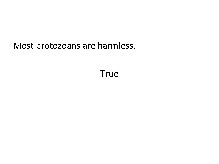 Most protozoans are harmless. True 