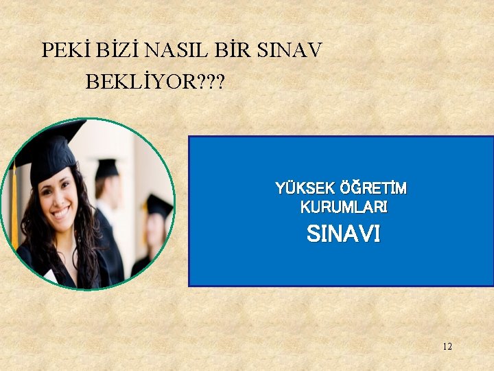 PEKİ BİZİ NASIL BİR SINAV BEKLİYOR? ? ? YÜKSEK ÖĞRETİM KURUMLARI SINAVI 12 