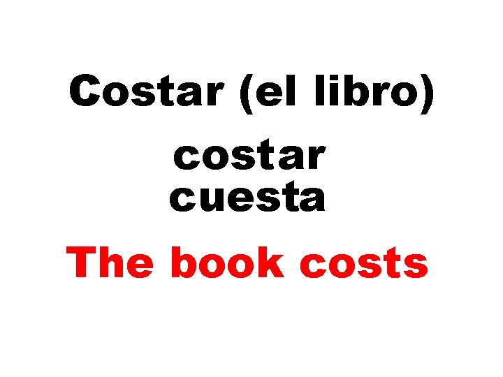 Costar (el libro) costar cuesta The book costs 