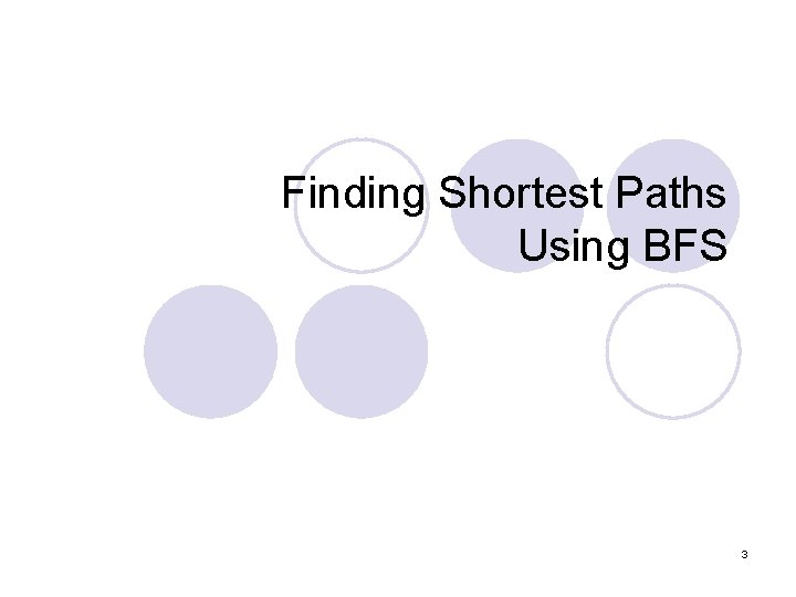 Finding Shortest Paths Using BFS 3 