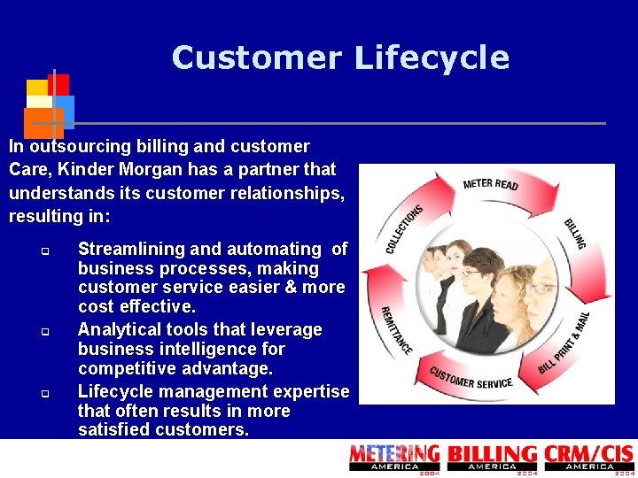 Customer Lifecycle In outsourcing billing and customer Care, Kinder Morgan has a partner that