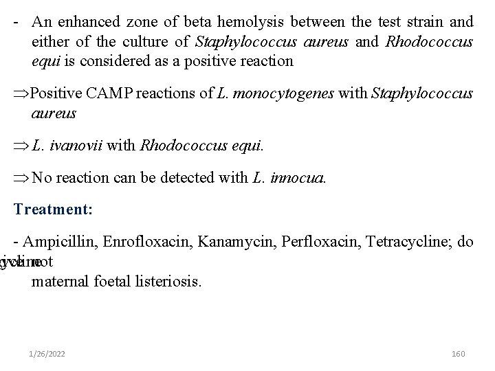 - An enhanced zone of beta hemolysis between the test strain and either of