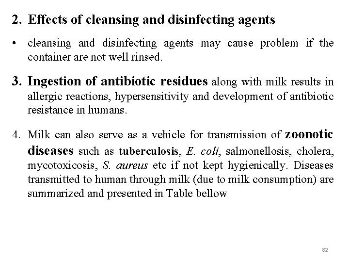 2. Effects of cleansing and disinfecting agents • cleansing and disinfecting agents may cause