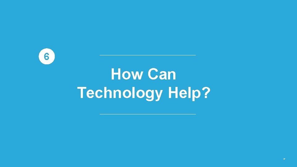 6 How Can Technology Help? 37 