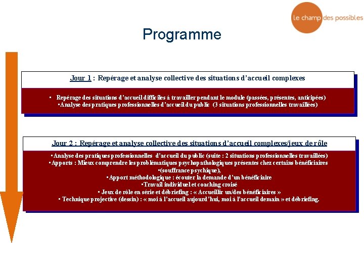 Programme Jour 1 : Repérage et analyse collective des situations d’accueil complexes • Repérage