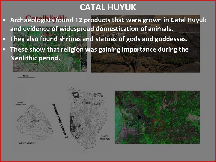 CATAL HUYUK • Archaeologists found 12 products that were grown in Catal Huyuk and