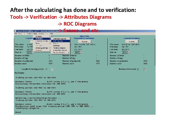After the calculating has done and to verification: Tools -> Verification -> Attributes Diagrams