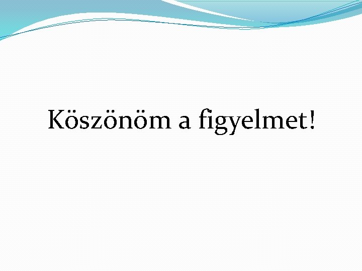 Köszönöm a figyelmet! 