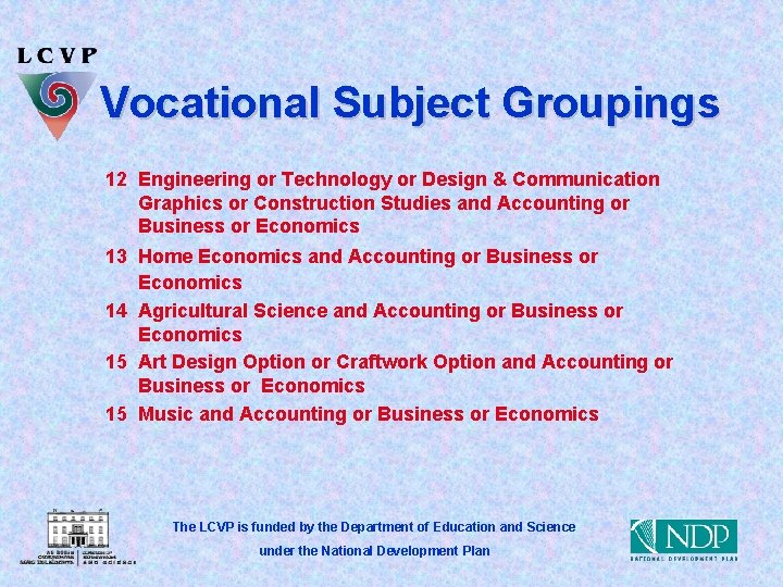 Vocational Subject Groupings 12 Engineering or Technology or Design & Communication Graphics or Construction