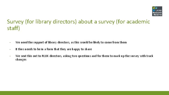 Survey (for library directors) about a survey (for academic staff) - We need the
