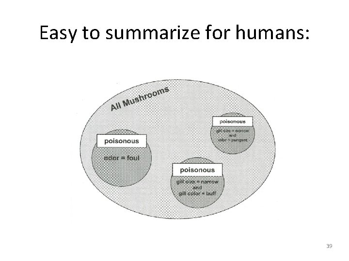 Easy to summarize for humans: 39 