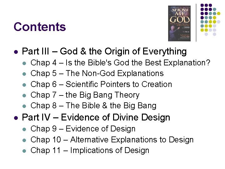 Contents l Part III – God & the Origin of Everything l l l