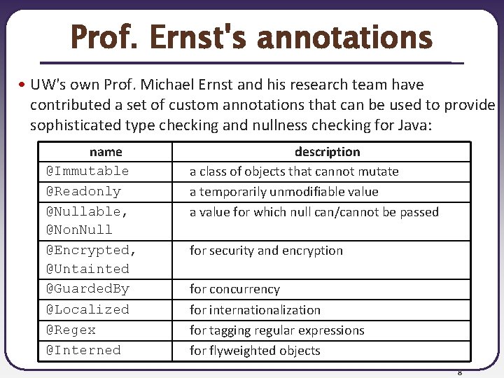 Prof. Ernst's annotations • UW's own Prof. Michael Ernst and his research team have