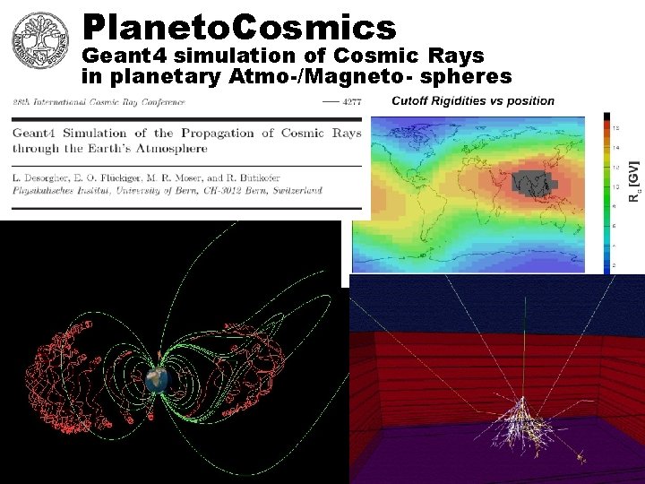 Planeto. Cosmics Geant 4 simulation of Cosmic Rays in planetary Atmo-/Magneto- spheres 25 