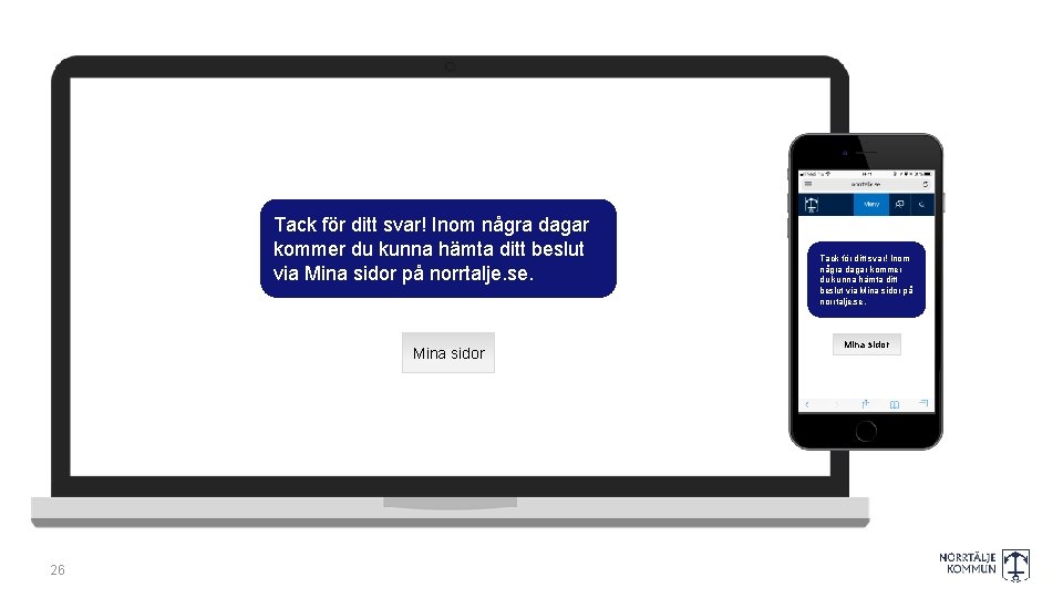 Tack för ditt svar! Inom några dagar kommer du kunna hämta ditt beslut via