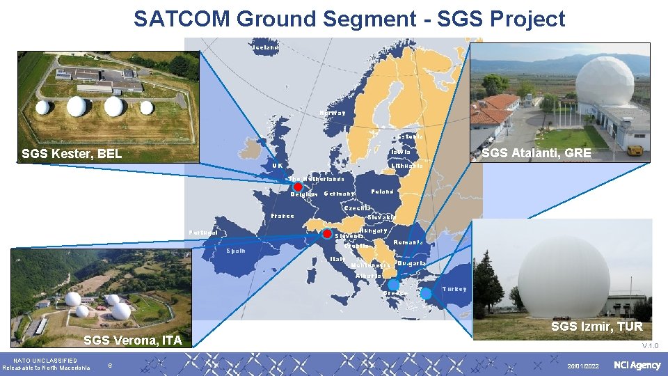SATCOM Ground Segment - SGS Project Iceland Norway Estonia SGS Kester, BEL SGS Atalanti,