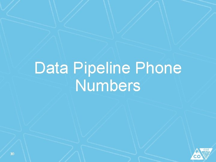 Data Pipeline Phone Numbers 30 