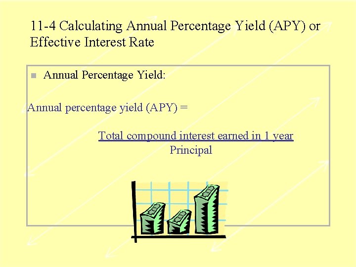 11 -4 Calculating Annual Percentage Yield (APY) or Effective Interest Rate n Annual Percentage