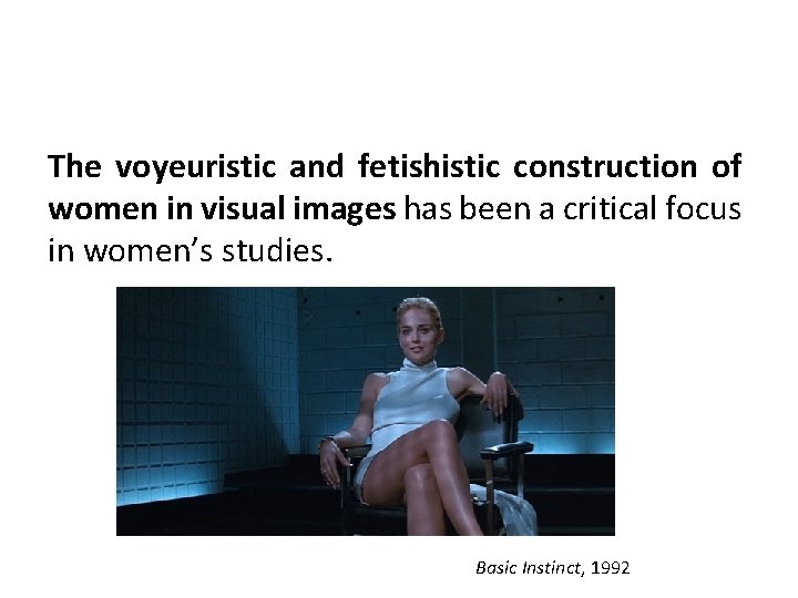 The voyeuristic and fetishistic construction of women in visual images has been a critical