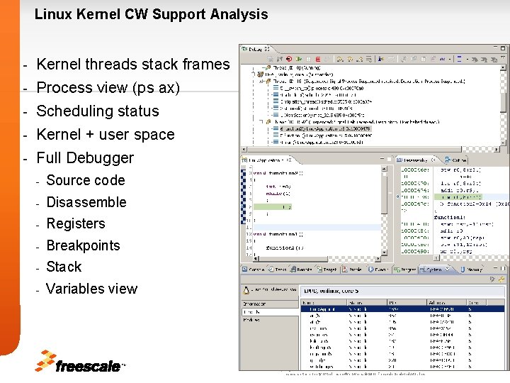 Linux Kernel CW Support Analysis - Kernel threads stack frames Process view (ps ax)