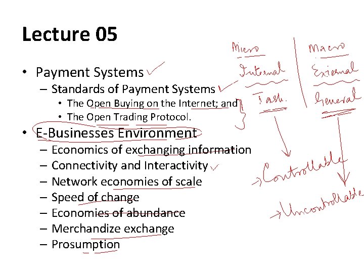 Lecture 05 • Payment Systems – Standards of Payment Systems • The Open Buying