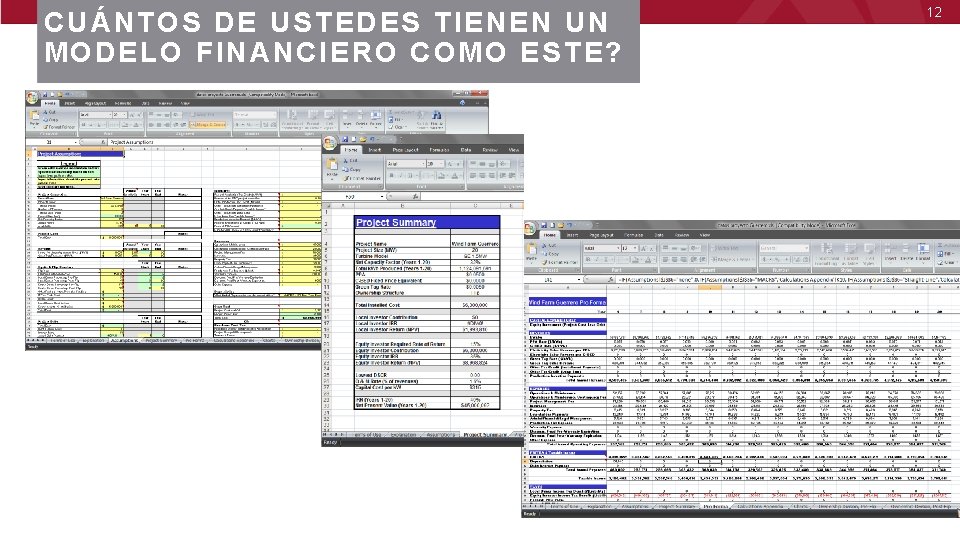 CUÁNTOS DE USTEDES TIENEN UN MODELO FINANCIERO COMO ESTE? 12 