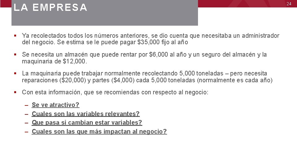 LA EMPRESA § Ya recolectados todos los números anteriores, se dio cuenta que necesitaba
