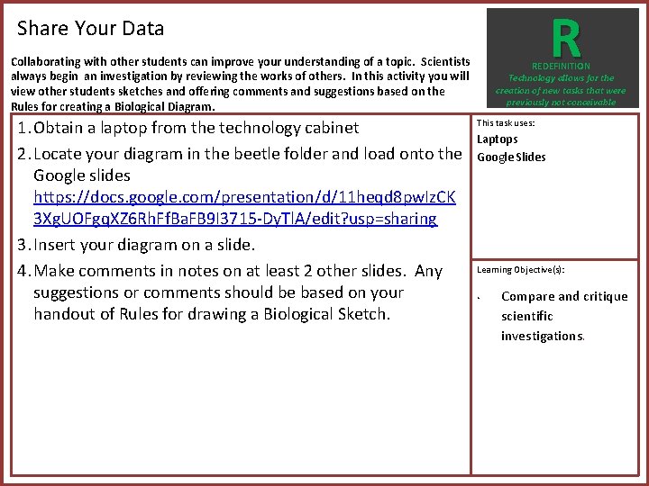 R Share Your Data Collaborating with other students can improve your understanding of a