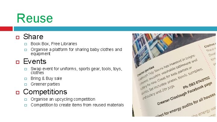 Reuse Share � � Events � � � Book Box, Free Libraries Organise a