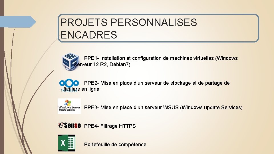 PROJETS PERSONNALISES ENCADRES PPE 1 - Installation et configuration de machines virtuelles (Windows Serveur PROJETS PERSONNALISES ENCADRES PPE 1 - Installation et configuration de machines virtuelles (Windows Serveur