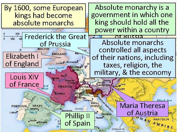Absolute monarchy is a government in which one king should hold all the Peter