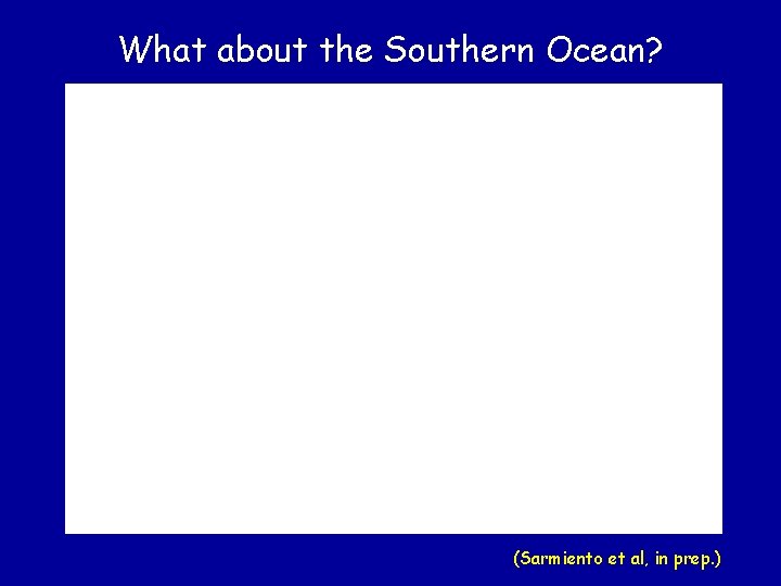 What about the Southern Ocean? (Sarmiento et al, in prep. ) 