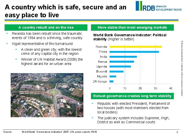 A country which is safe, secure and an easy place to live A country