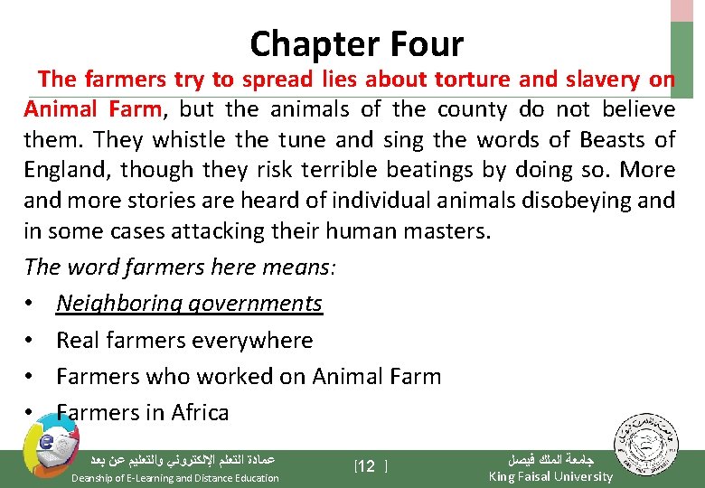 Chapter Four The farmers try to spread lies about torture and slavery on Animal