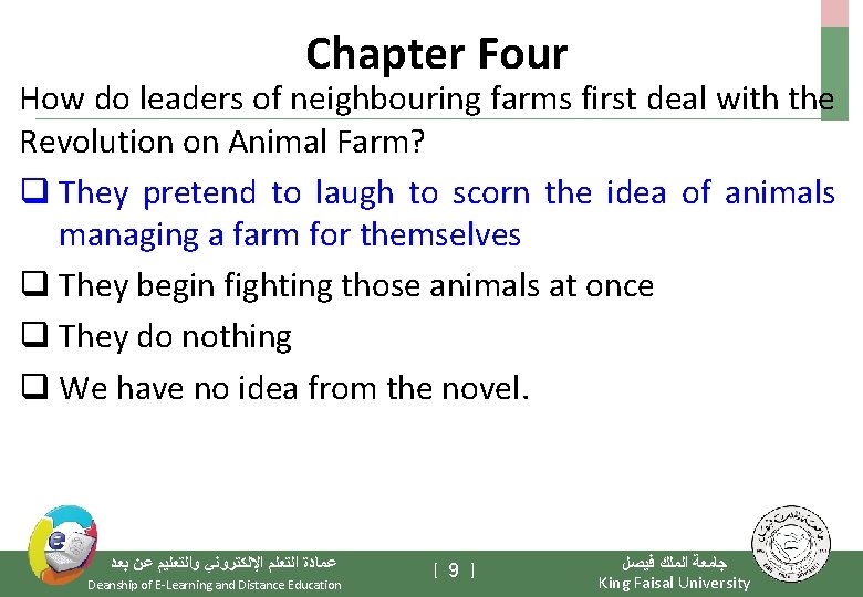 Chapter Four How do leaders of neighbouring farms first deal with the Revolution on