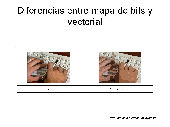 Diferencias entre mapa de bits y vectorial imagen bit map Misma imagen en vectorial