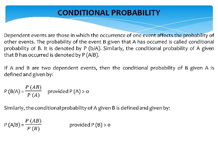 CONDITIONAL PROBABILITY 