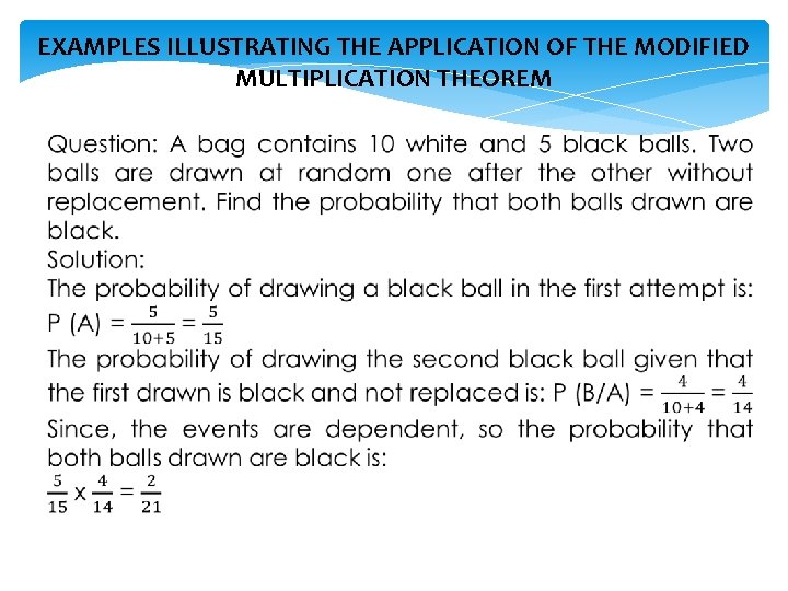 EXAMPLES ILLUSTRATING THE APPLICATION OF THE MODIFIED MULTIPLICATION THEOREM 