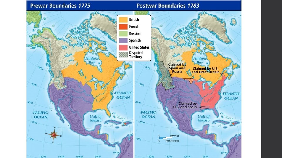 Map after Treaty of Paris 1783 