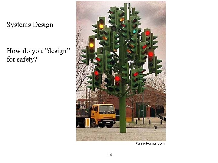Systems Design How do you “design” for safety? 14 