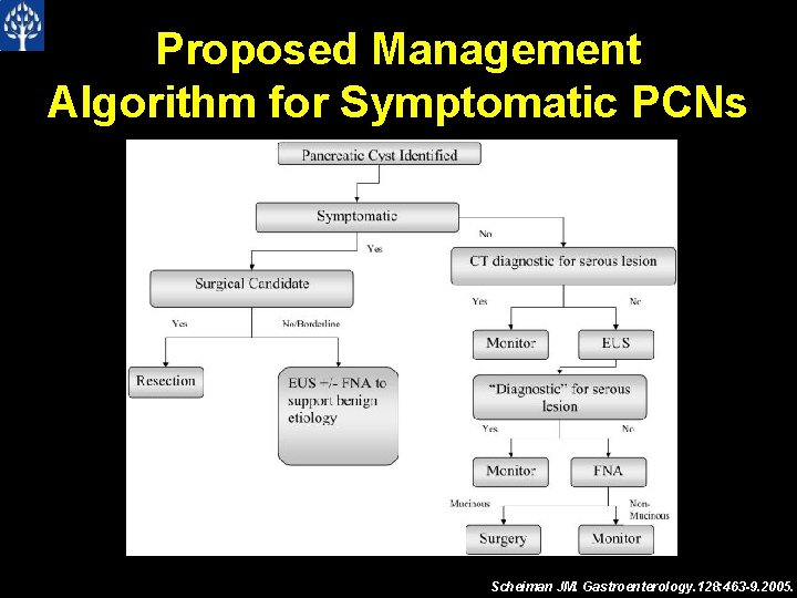 Proposed Management Algorithm for Symptomatic PCNs Scheiman JM. Gastroenterology. 128: 463 -9. 2005. 