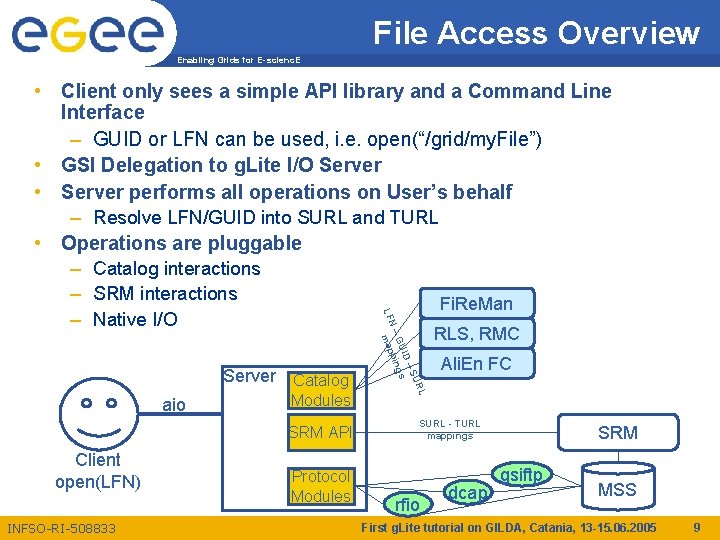 File Access Overview Enabling Grids for E-scienc. E Server Catalog aio Modules SRM API