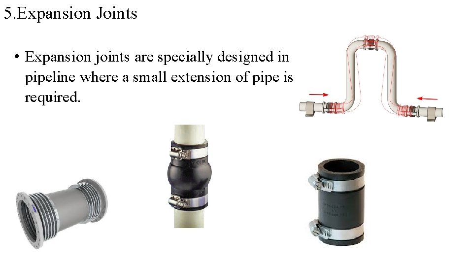 5. Expansion Joints • Expansion joints are specially designed in pipeline where a small 5. Expansion Joints • Expansion joints are specially designed in pipeline where a small