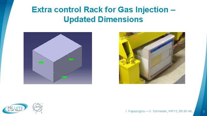 Extra control Rack for Gas Injection – Updated Dimensions logo area I. Papazoglou –