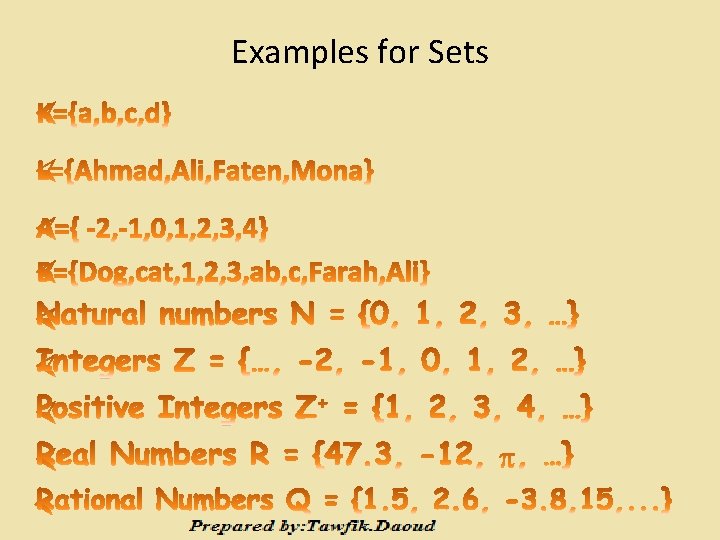 Definition of a Set Any collection of objects