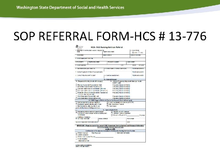 SOP REFERRAL FORM-HCS # 13 -776 