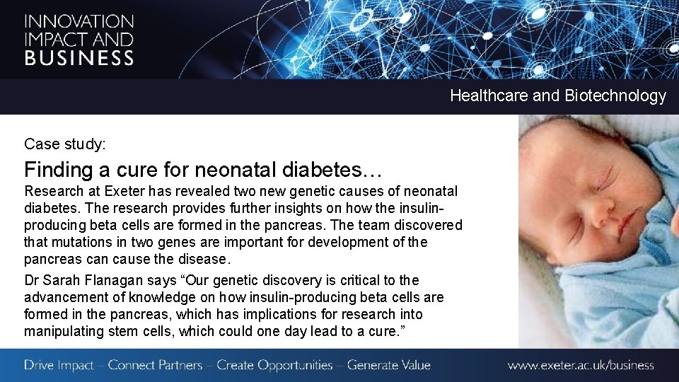 Healthcare and Biotechnology Case study: Finding a cure for neonatal diabetes… Research at Exeter