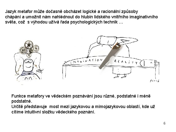 Jazyk metafor může dočasně obcházet logické a racionální způsoby chápání a umožnit nám nahlédnout