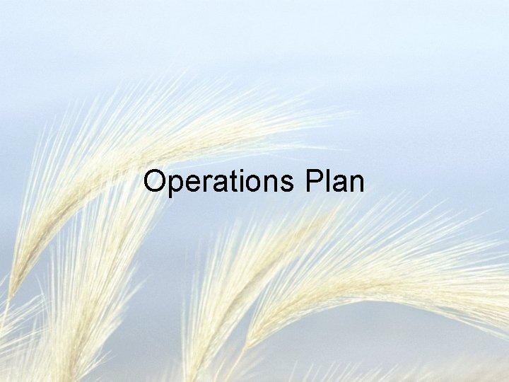 Operations Plan 